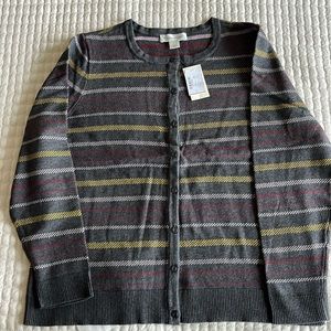 ! SOLD ! Christopher&Banks sweater - NWT - lightweight - size L grey w/stripes